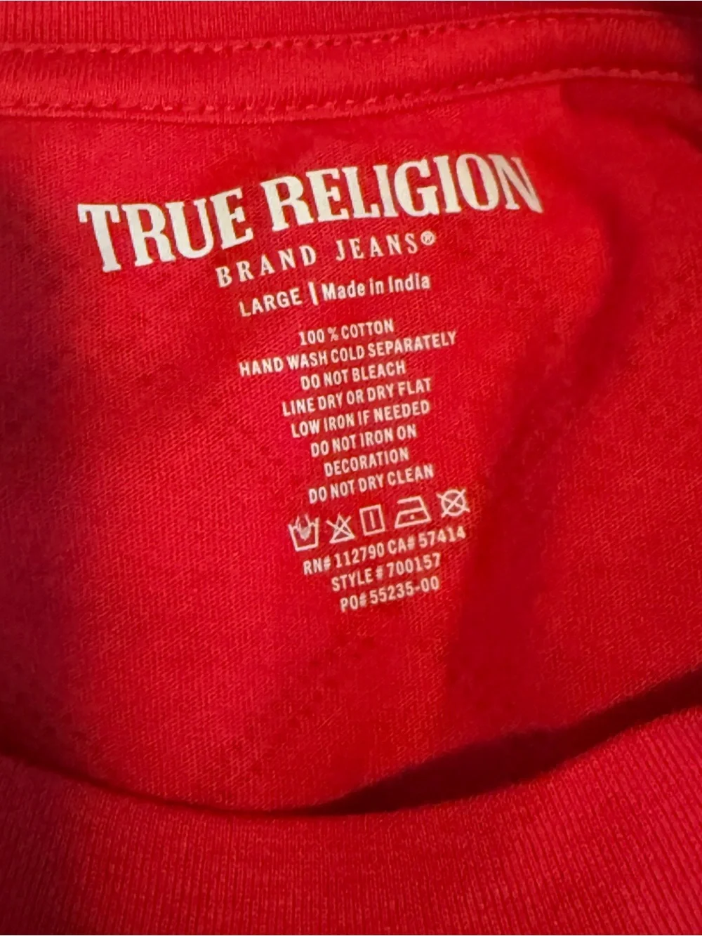 True Religion Red Short-Sleeve Logo Graphic Tee
